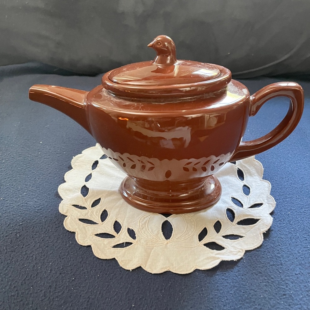 Elegant Brown Ceramic Teapot